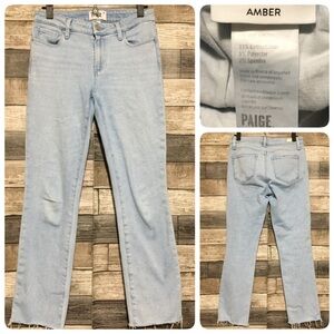 PAIGE Light Blue Straight Leg Jeans